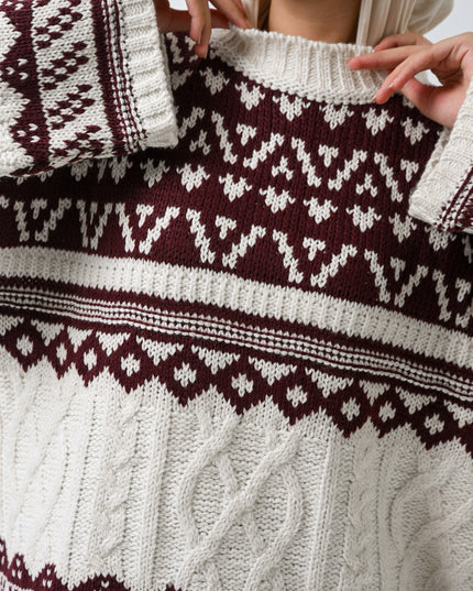 Burgundy Nordic Warmth Sweater