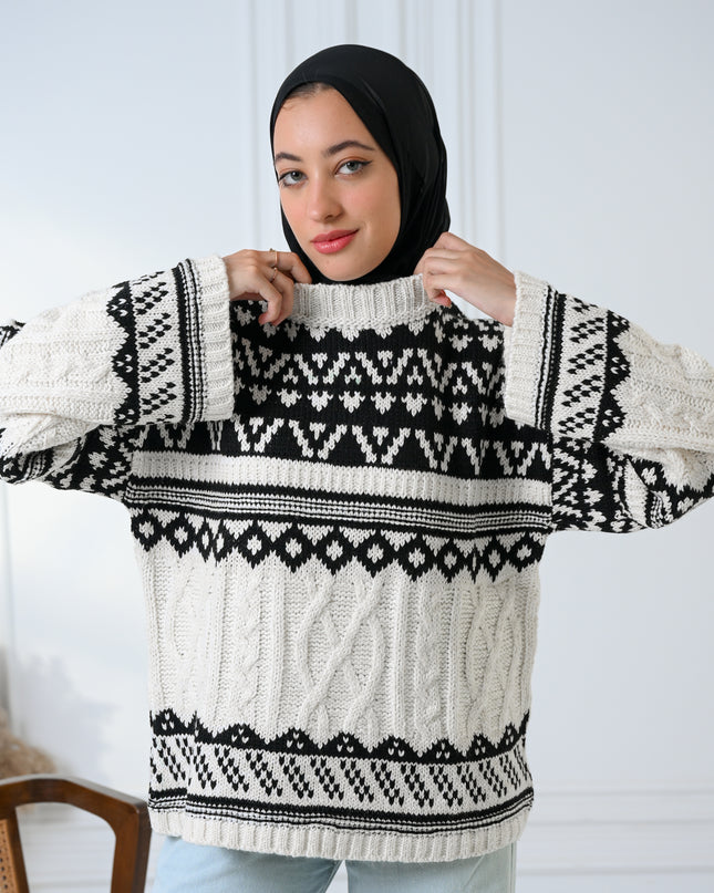 Black Nordic Warmth Sweater
