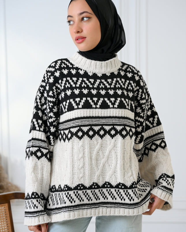 Black Nordic Warmth Sweater