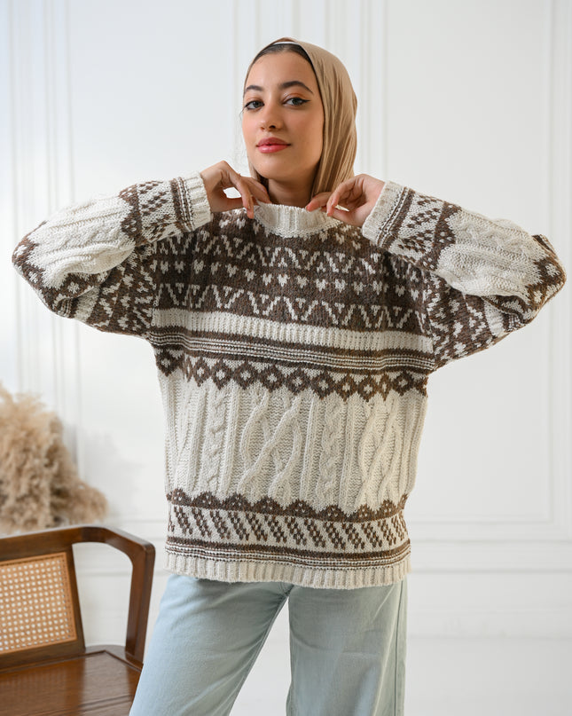 Beige Nordic Warmth Sweater