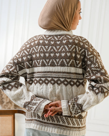 Beige Nordic Warmth Sweater