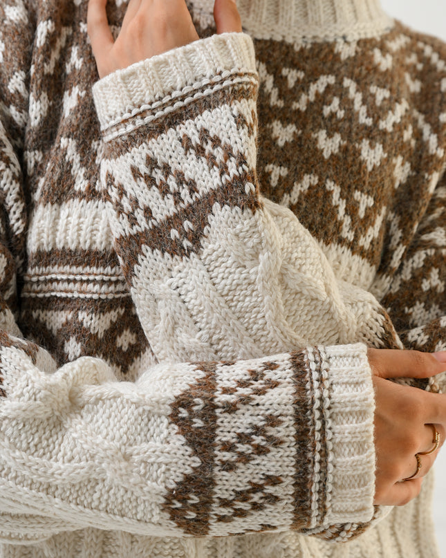 Beige Nordic Warmth Sweater