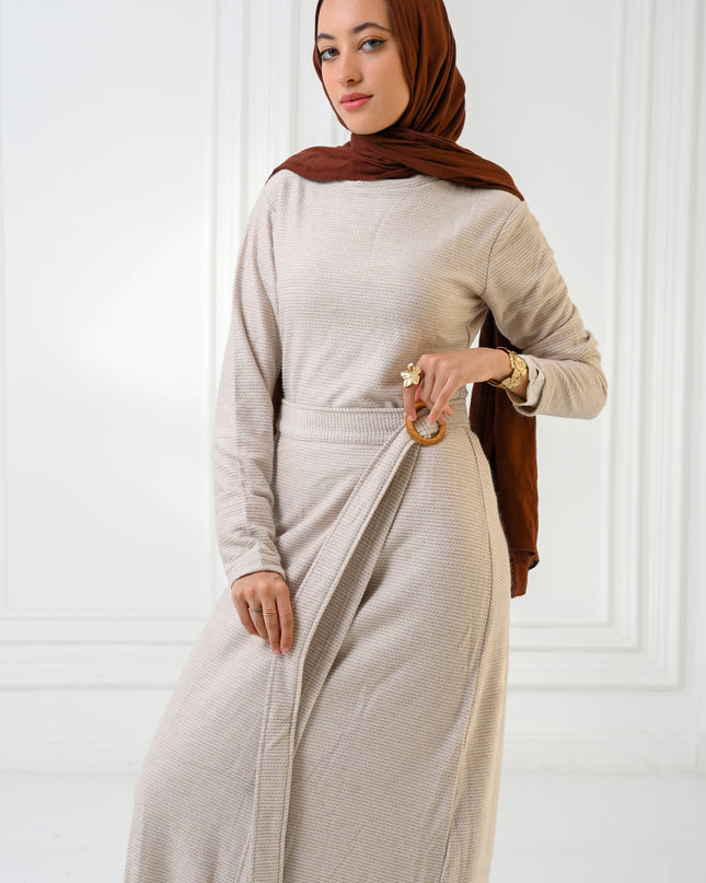 Beige Knitted Grace Dress
