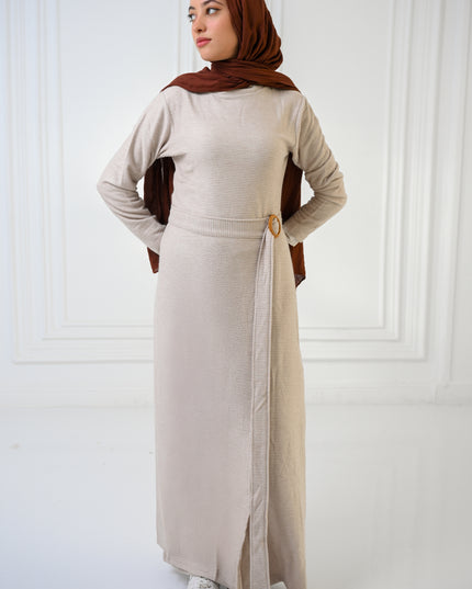 Beige Knitted Grace Dress