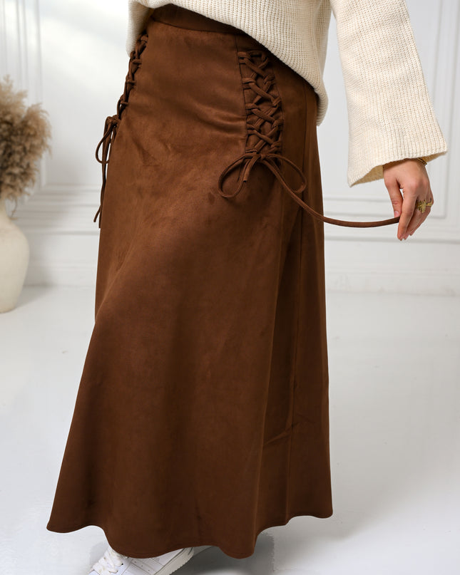Brown Velvet Grace Skirt