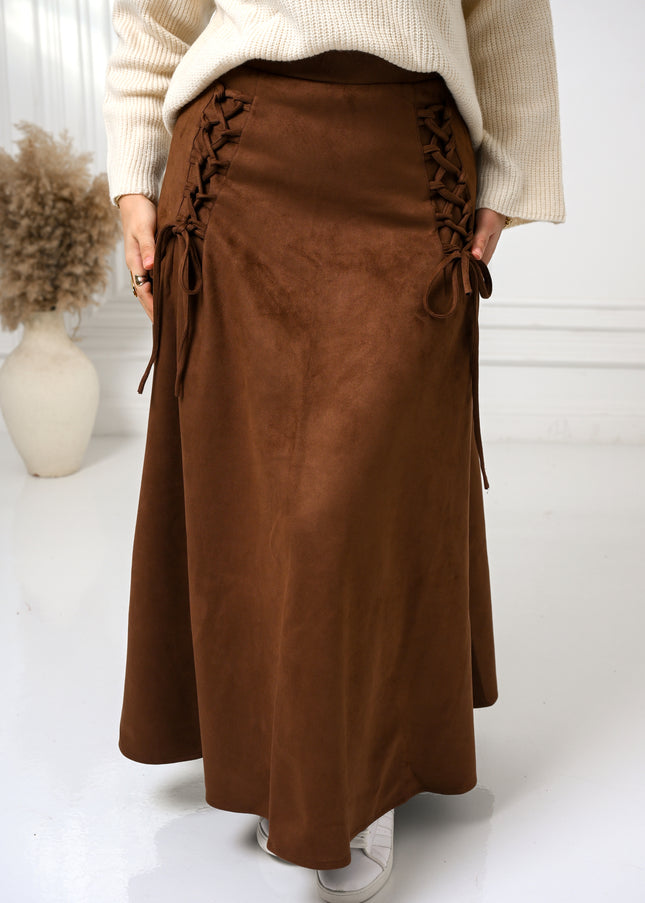 Brown Velvet Grace Skirt