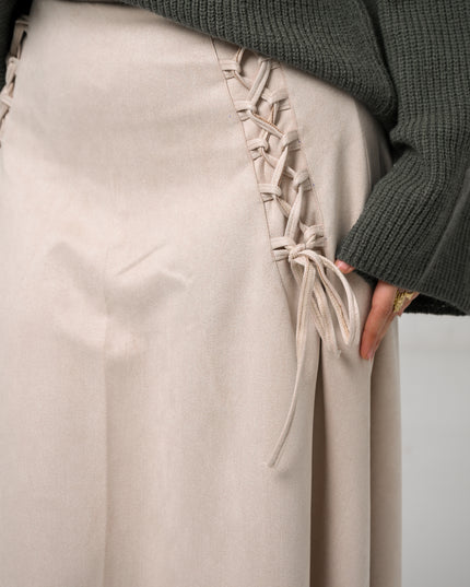 Beige Velvet Grace Skirt