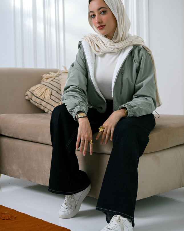 Mint Green Cozy Trend  jacket