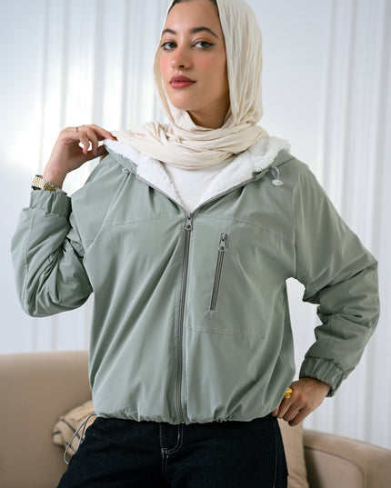 Mint Green Cozy Trend  jacket