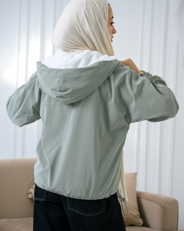 Mint Green Cozy Trend  jacket