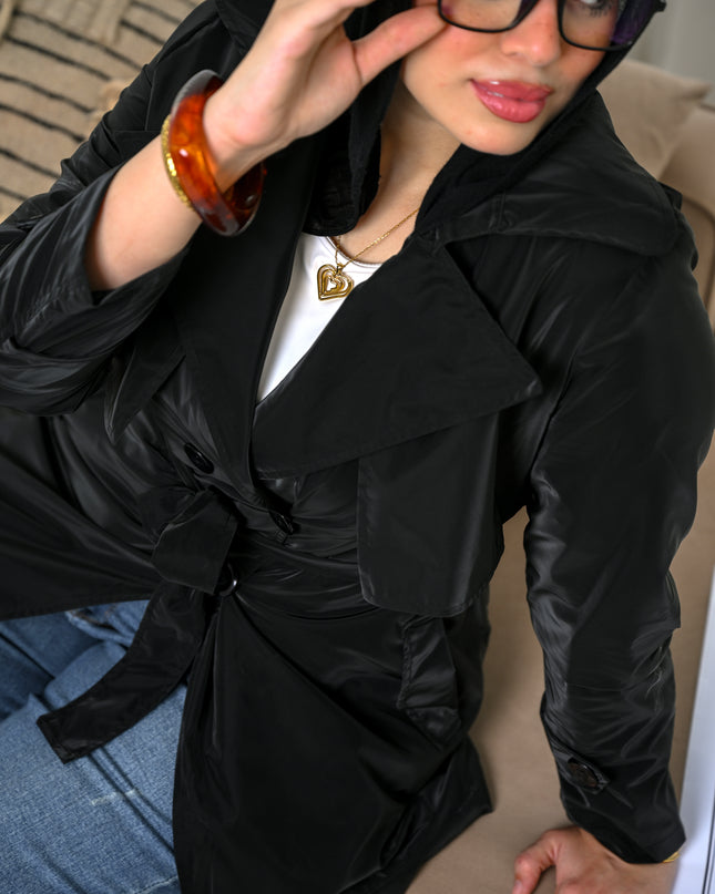 Black Winter Armor Trench