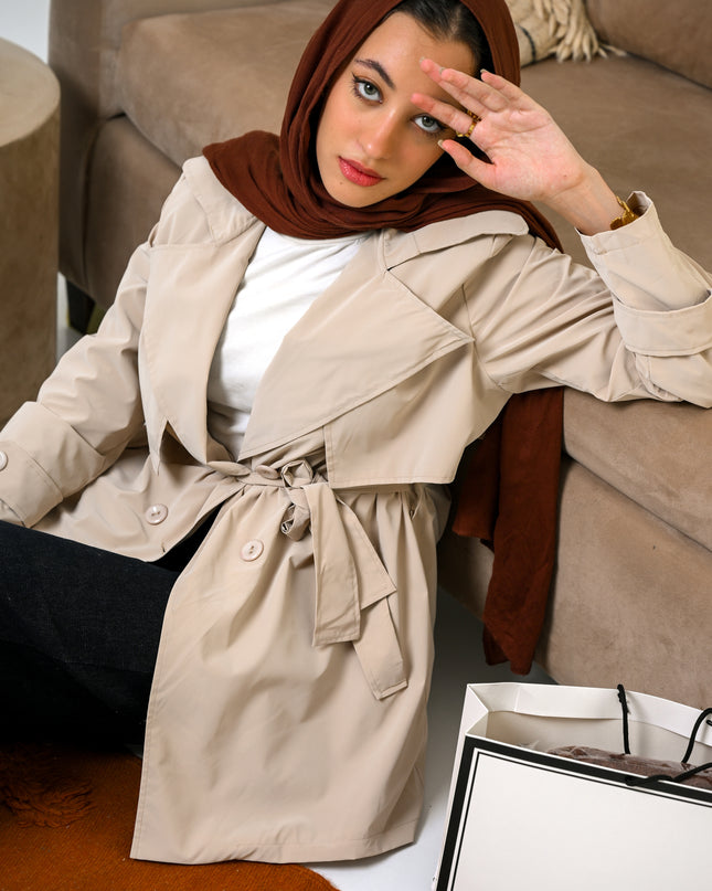 Beige Winter Armor Trench