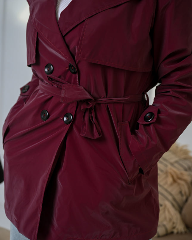 Burgundy  Winter Armor Trench
