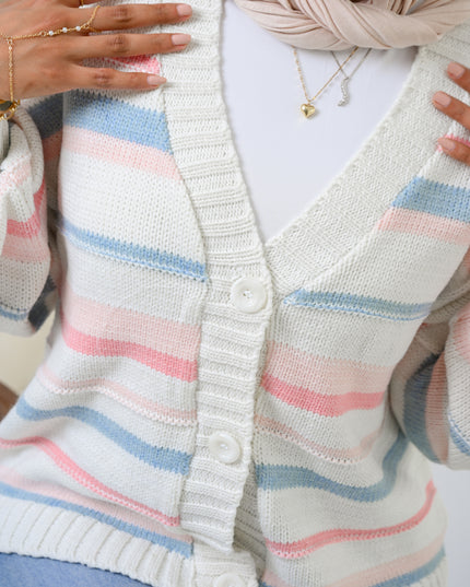 Baby Blue  Cozy Stripe Cardigan