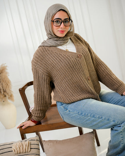 Coffee Golden Ease Cardigan