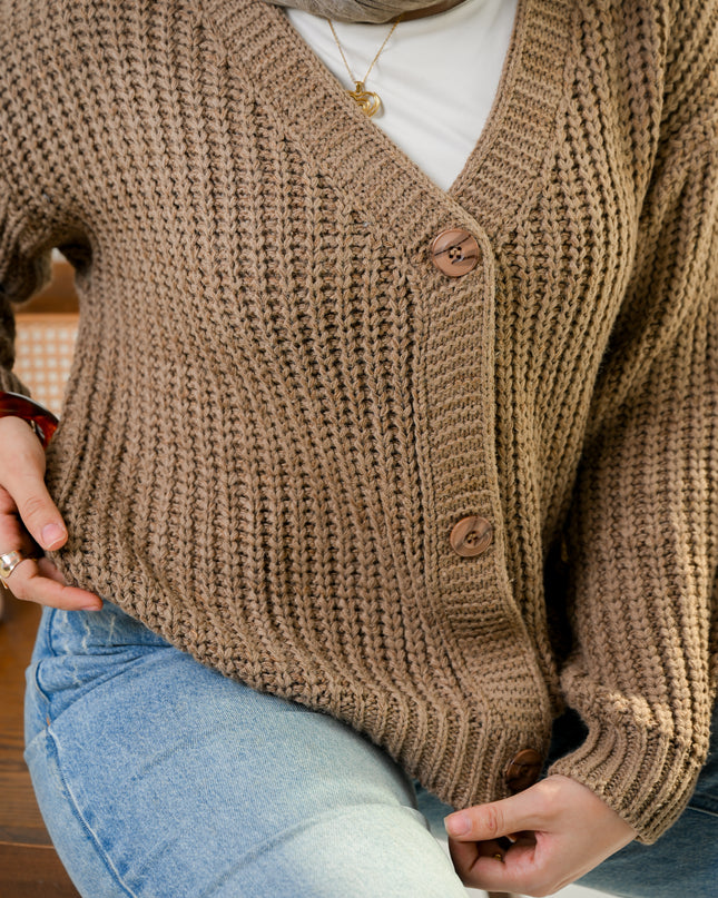 Coffee Golden Ease Cardigan