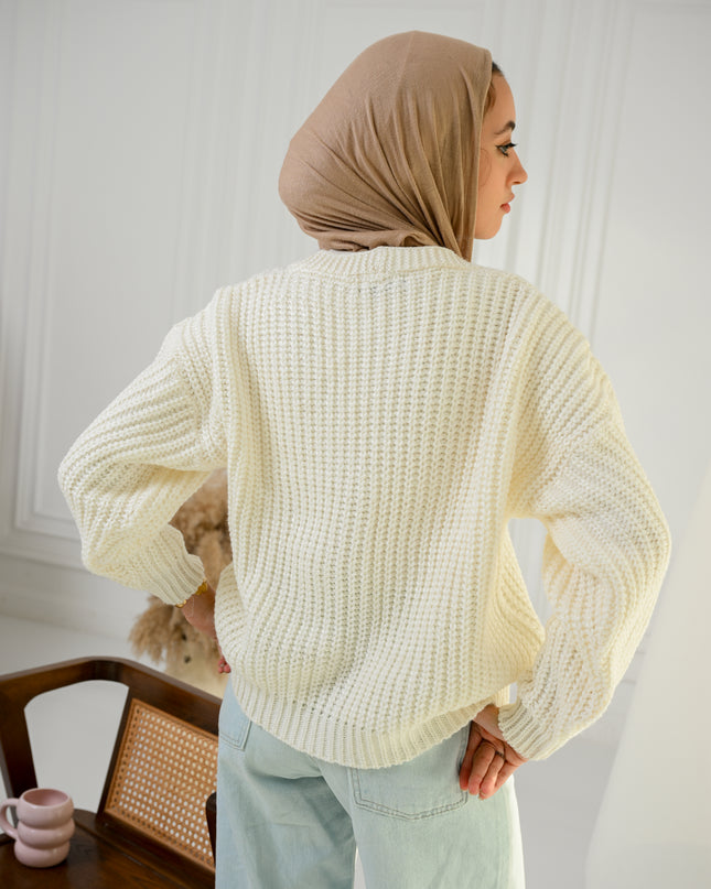 White Golden Ease Cardigan