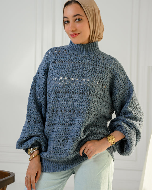 Navy Blue Serene Knit Sweater