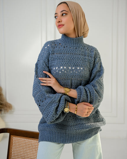 Navy Blue Serene Knit Sweater