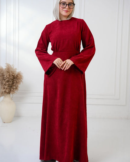 Burgundy Velvet Charm Dress