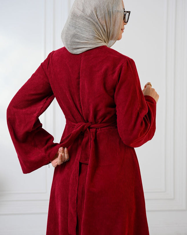 Burgundy Velvet Charm Dress