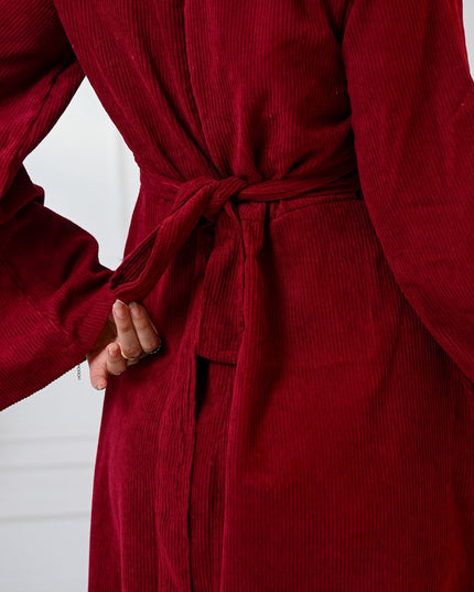 Burgundy Velvet Charm Dress