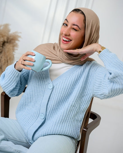 Baby Blue Golden Ease Cardigan - ATHWAB