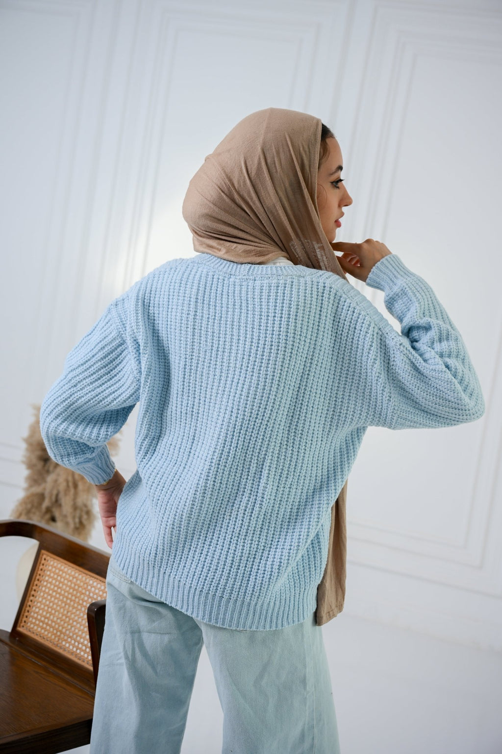 Baby Blue Golden Ease Cardigan - ATHWAB