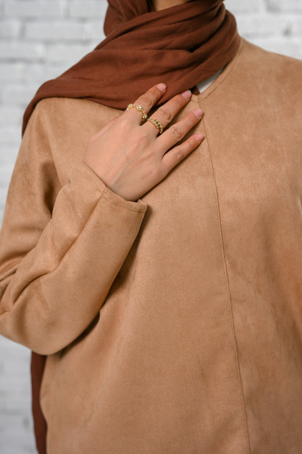 Beige Velvet Grace Set - ATHWAB