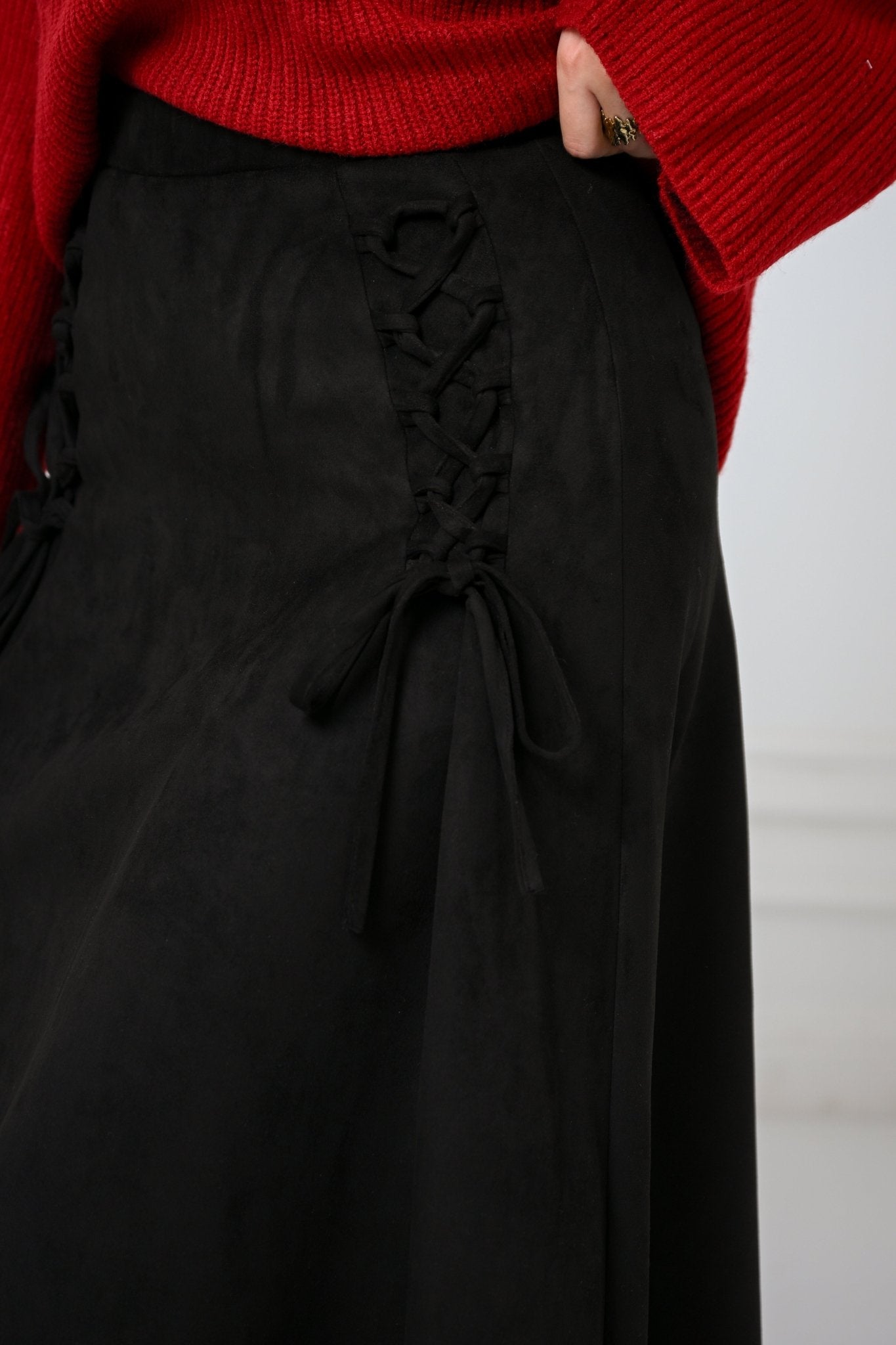 Black Velvet Grace Skirt - ATHWAB