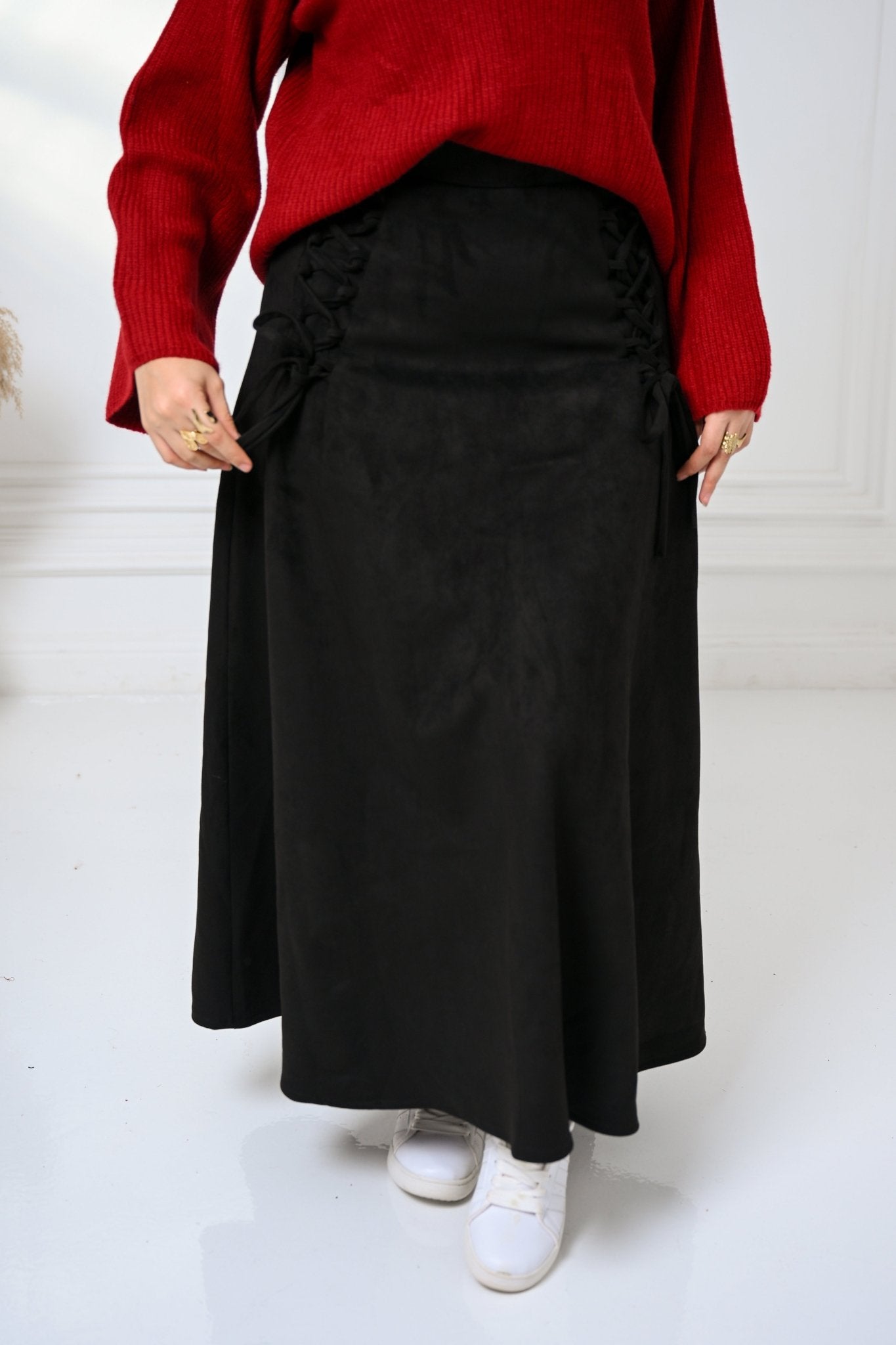 Black Velvet Grace Skirt - ATHWAB