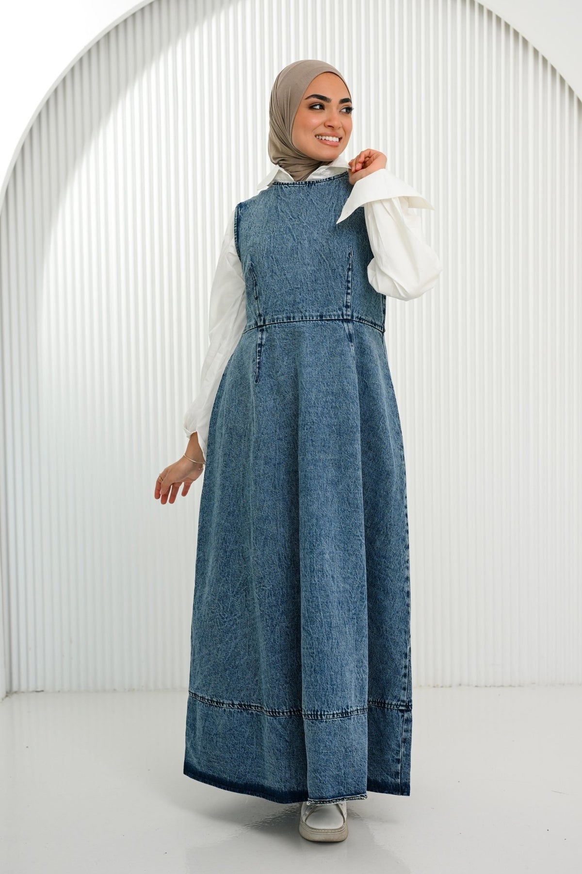 Blue Denim Dress - ATHWAB