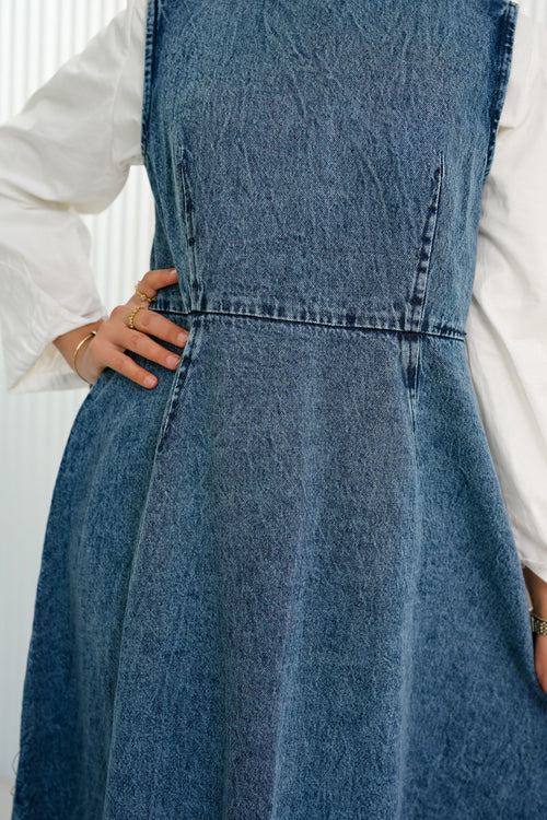 Blue Denim Dress - ATHWAB