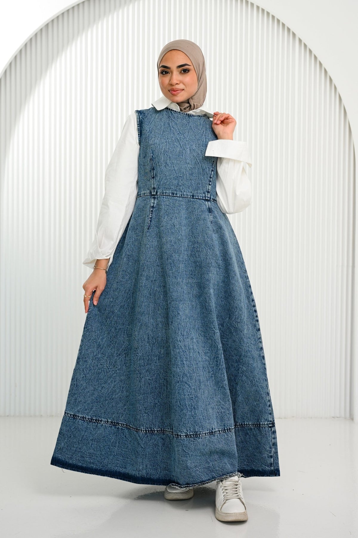 Blue Denim Dress - ATHWAB