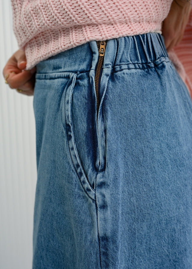 Blue Wide Wave Jeans Pants - ATHWAB