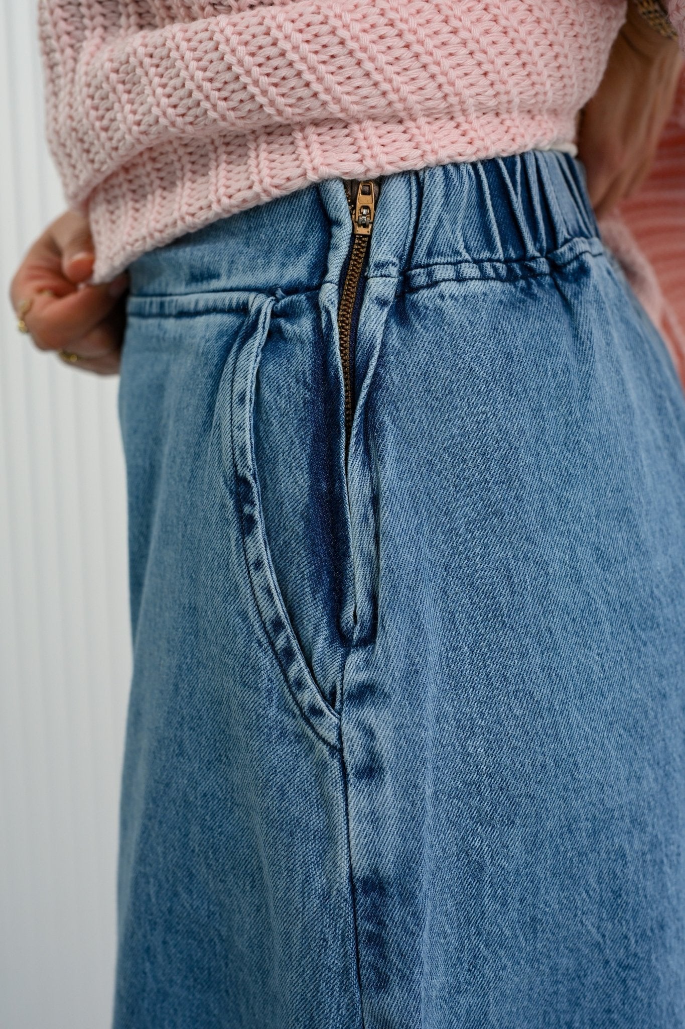 Blue Wide Wave Jeans Pants - ATHWAB