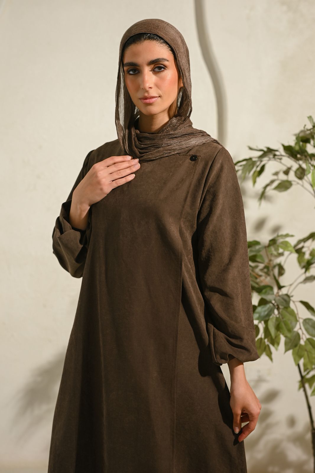 Brown Sukoon Abaya - ATHWAB