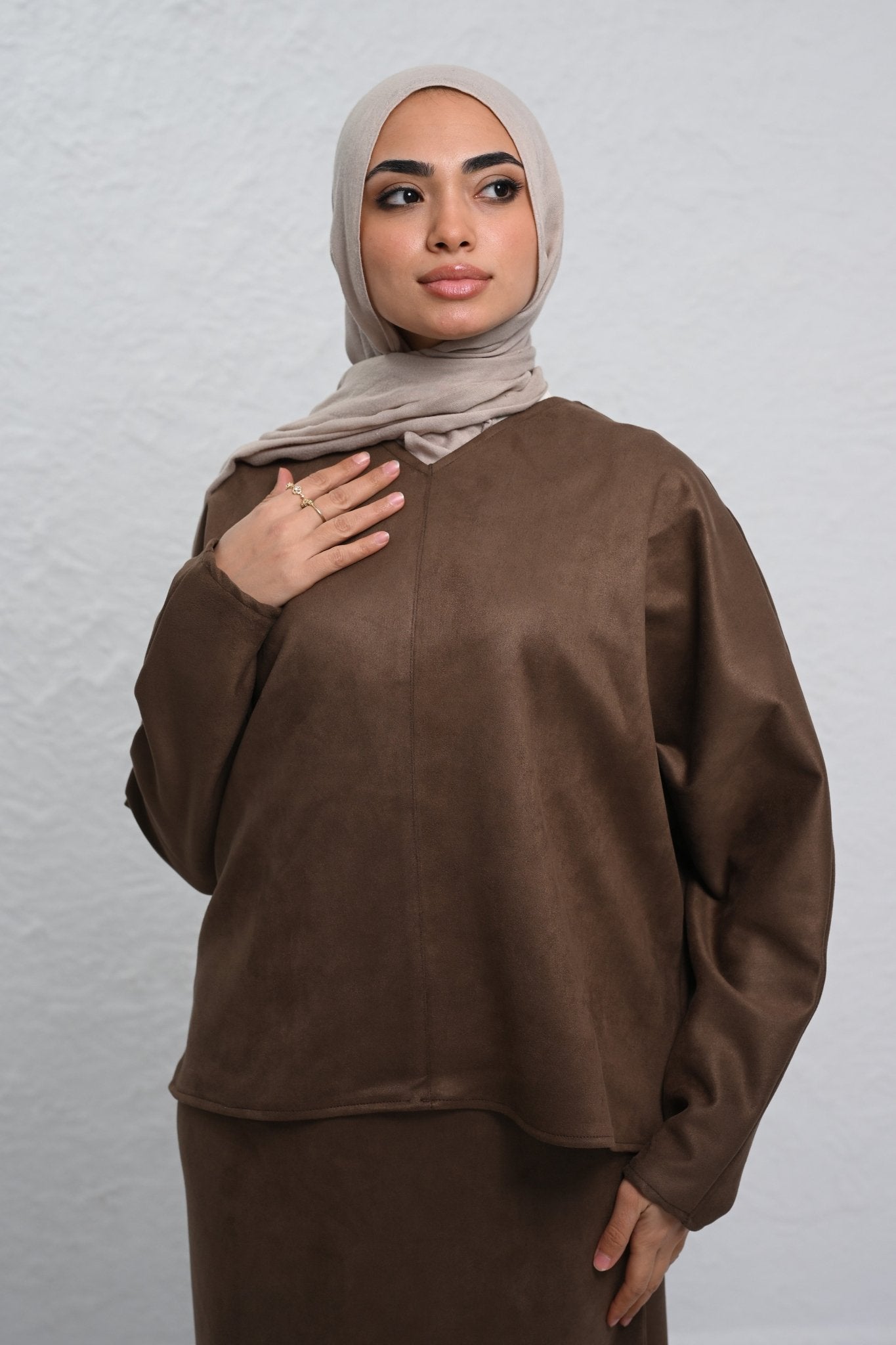 Brown Velvet Grace Set - ATHWAB