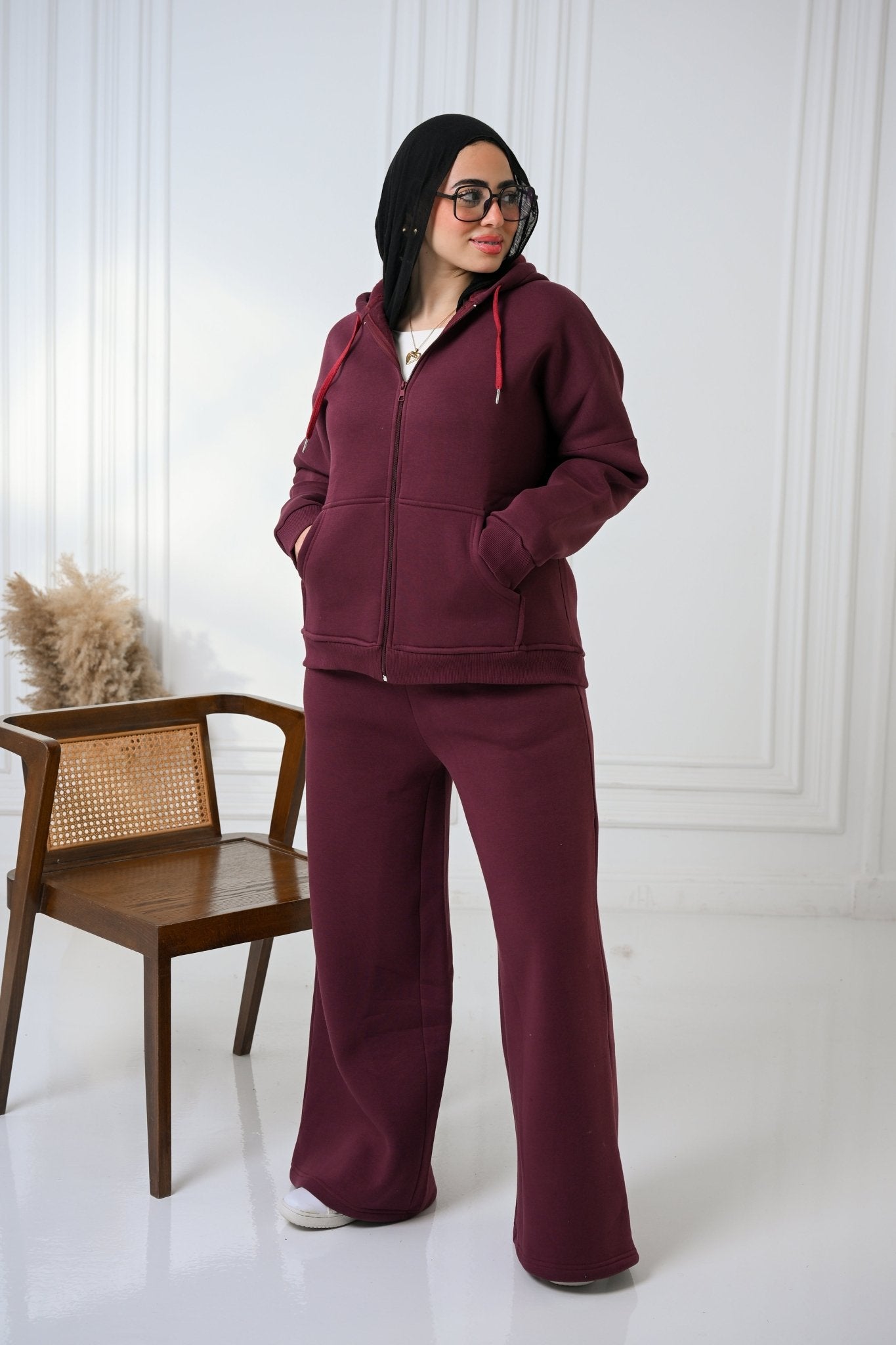 Burgundy Cozy Flow Set - ATHWAB