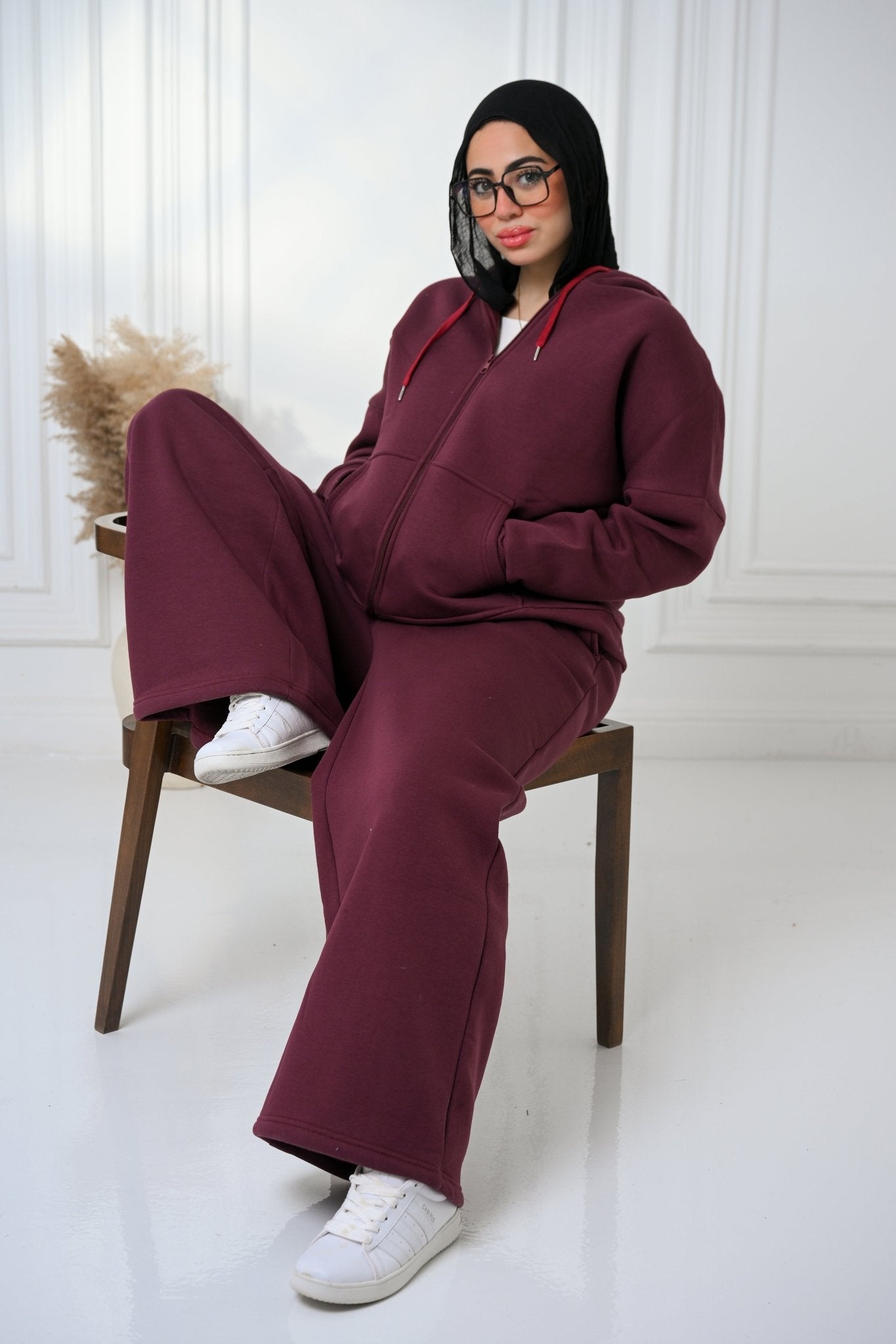 Burgundy Cozy Flow Set - ATHWAB