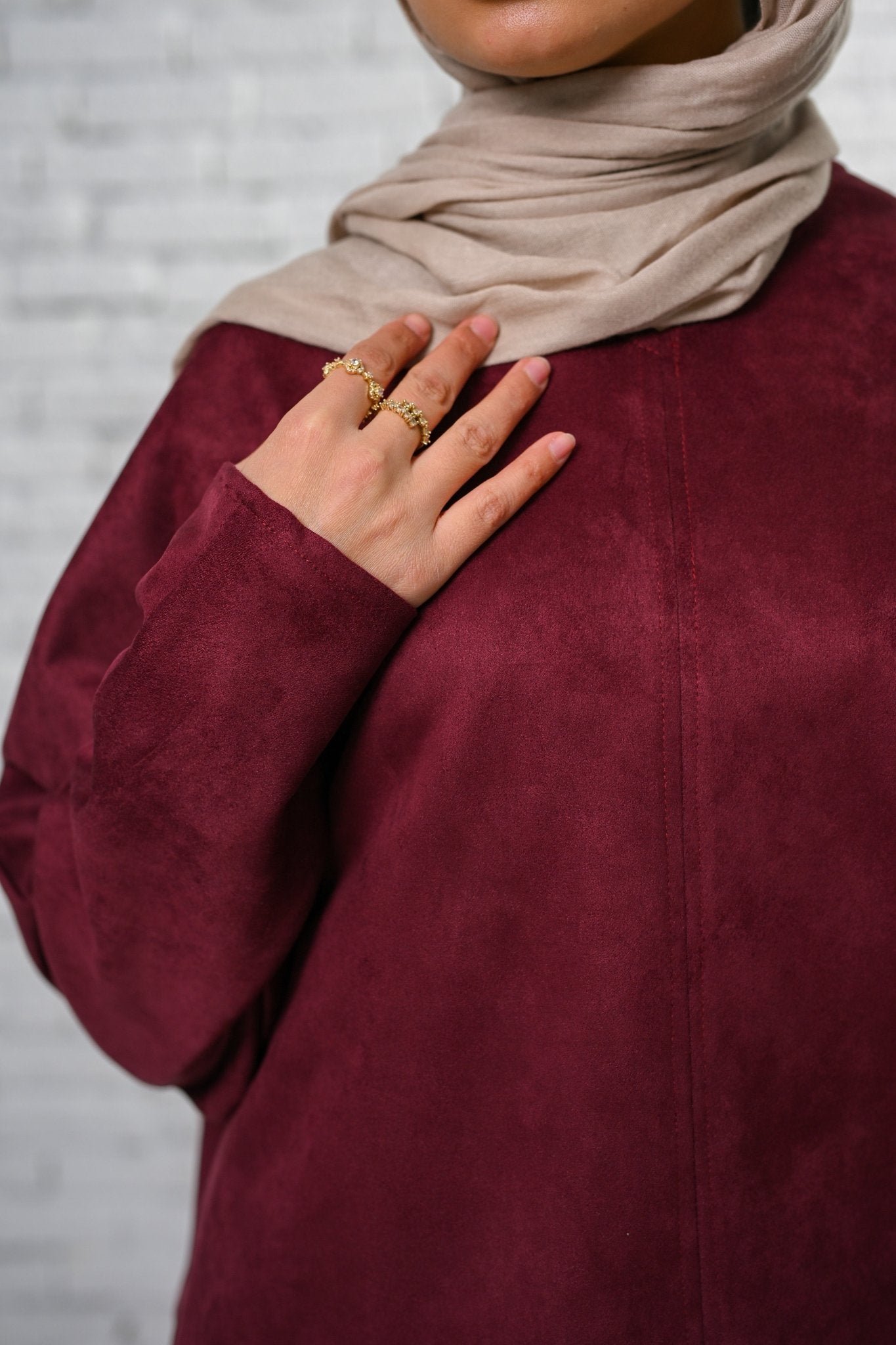 Burgundy Velvet Grace Set - ATHWAB