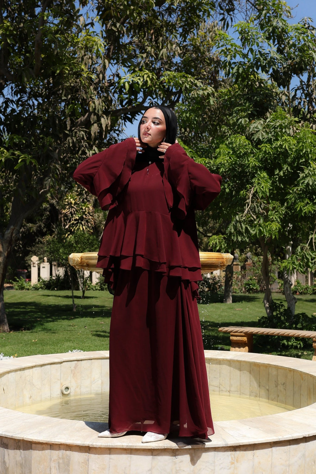 Flowy chiffon set - ATHWAB
