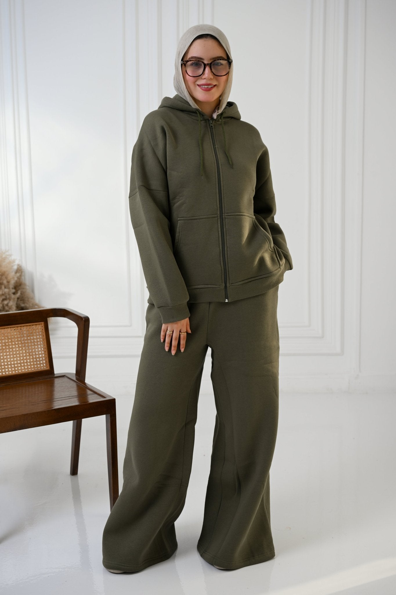 Olive Cozy Flow Set - ATHWAB