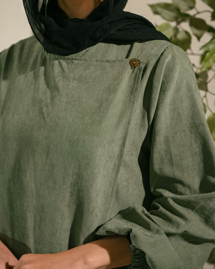 Olive Green Sukoon Abaya - ATHWAB