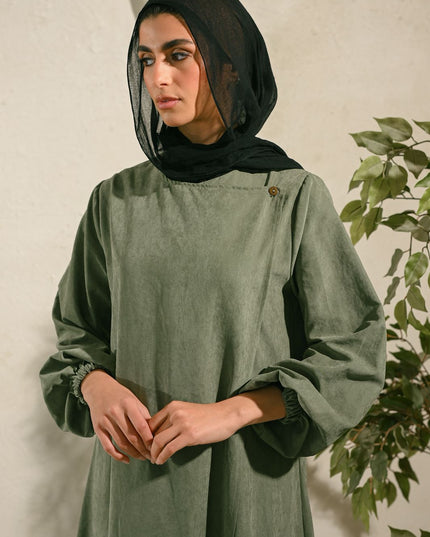 Olive Green Sukoon Abaya - ATHWAB