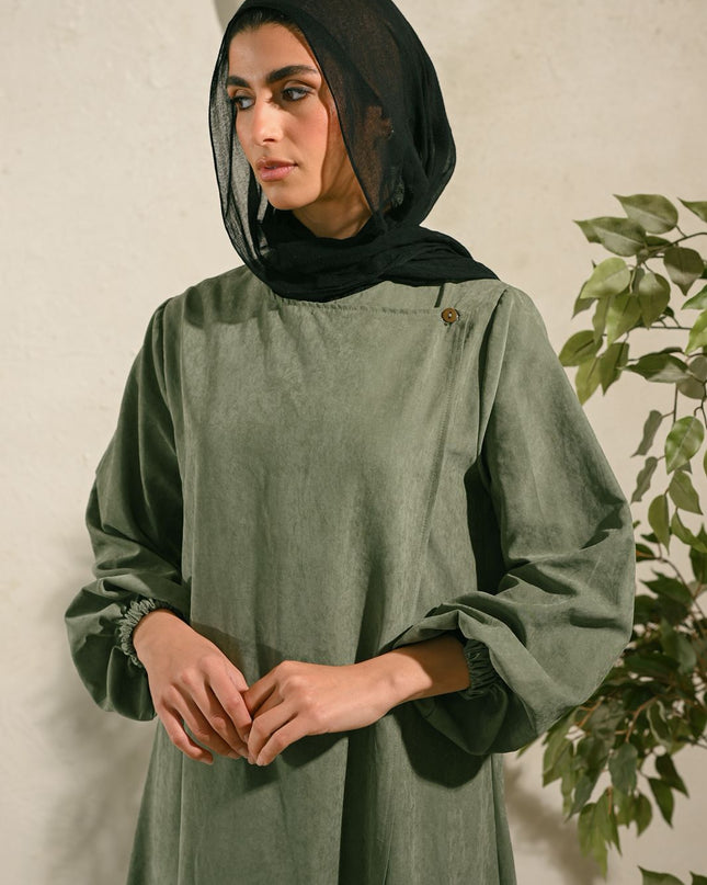 Olive Green Sukoon Abaya - ATHWAB