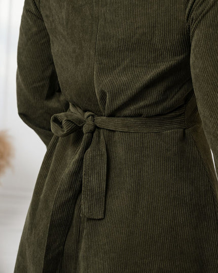 Olive Velvet Charm Dress - ATHWAB