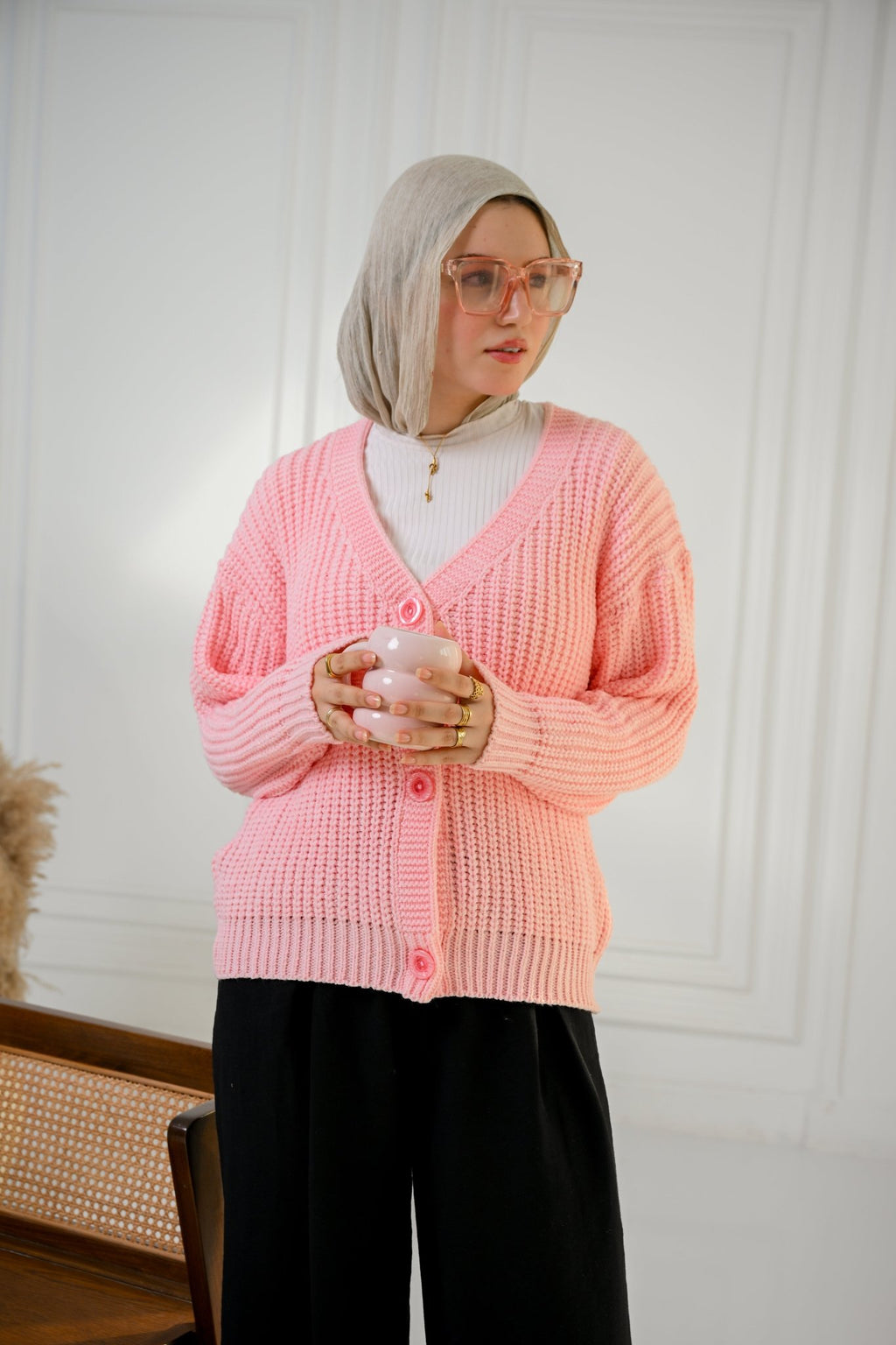 Rose Golden Ease Cardigan - ATHWAB