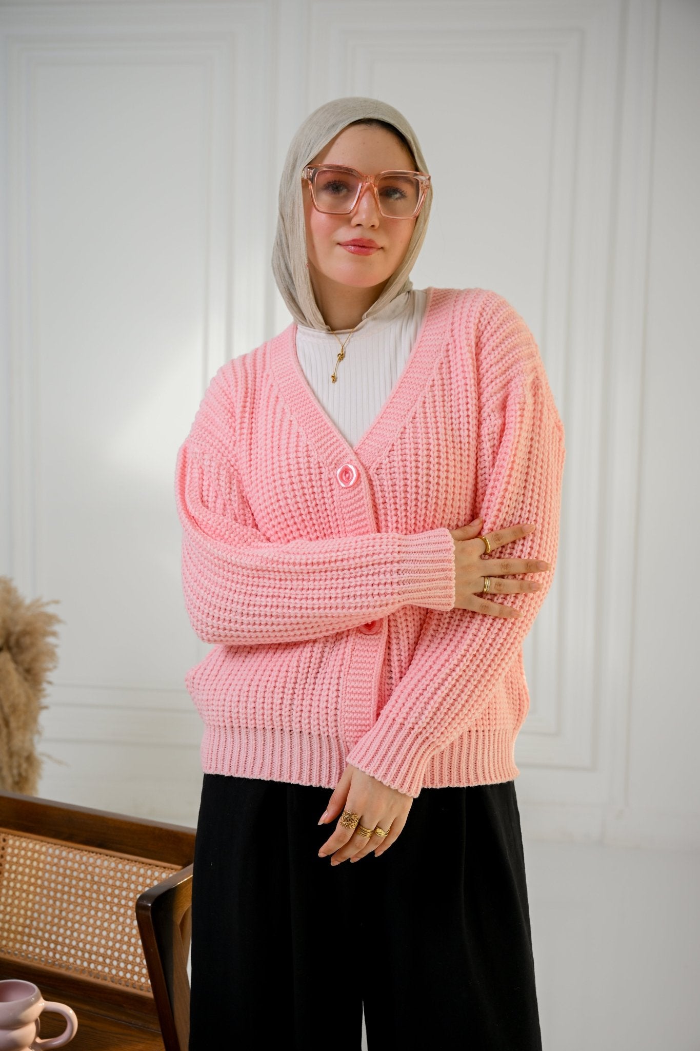 Rose Golden Ease Cardigan - ATHWAB