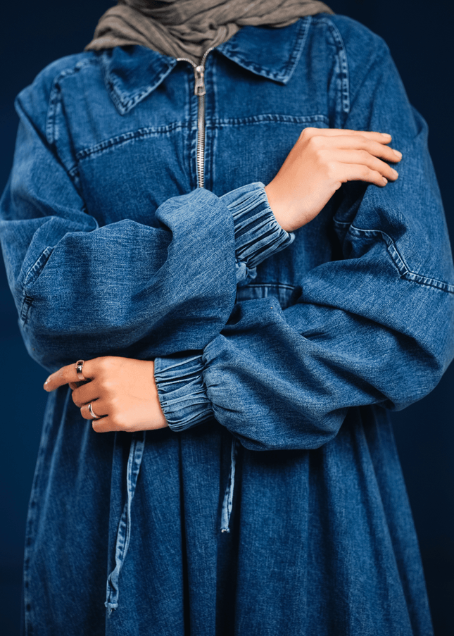 Sky Denim Dress - ATHWAB